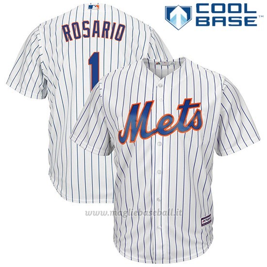 Maglia Baseball Uomo New York Mets 1 Amed Rosario Biancoplayer Cool Base